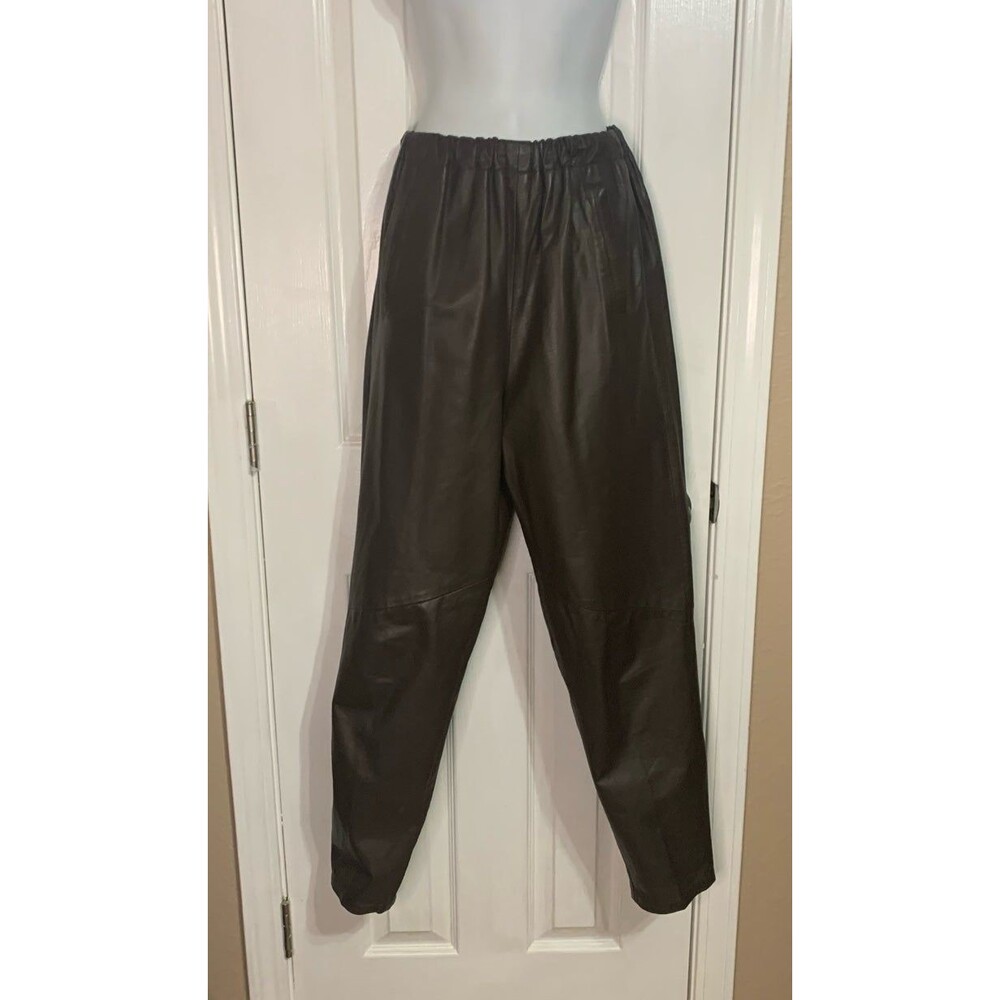 Vintage 90s Cedars Women’s Brown Leather High Waist Pants - M - EUC